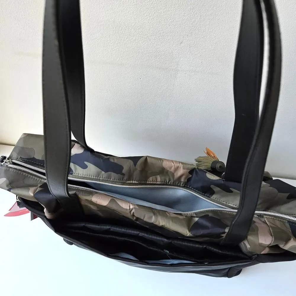 Skip Hop NEW Nolita Neoprene Black Camo Diaper Tote Bag Camoflage Unisex NWT